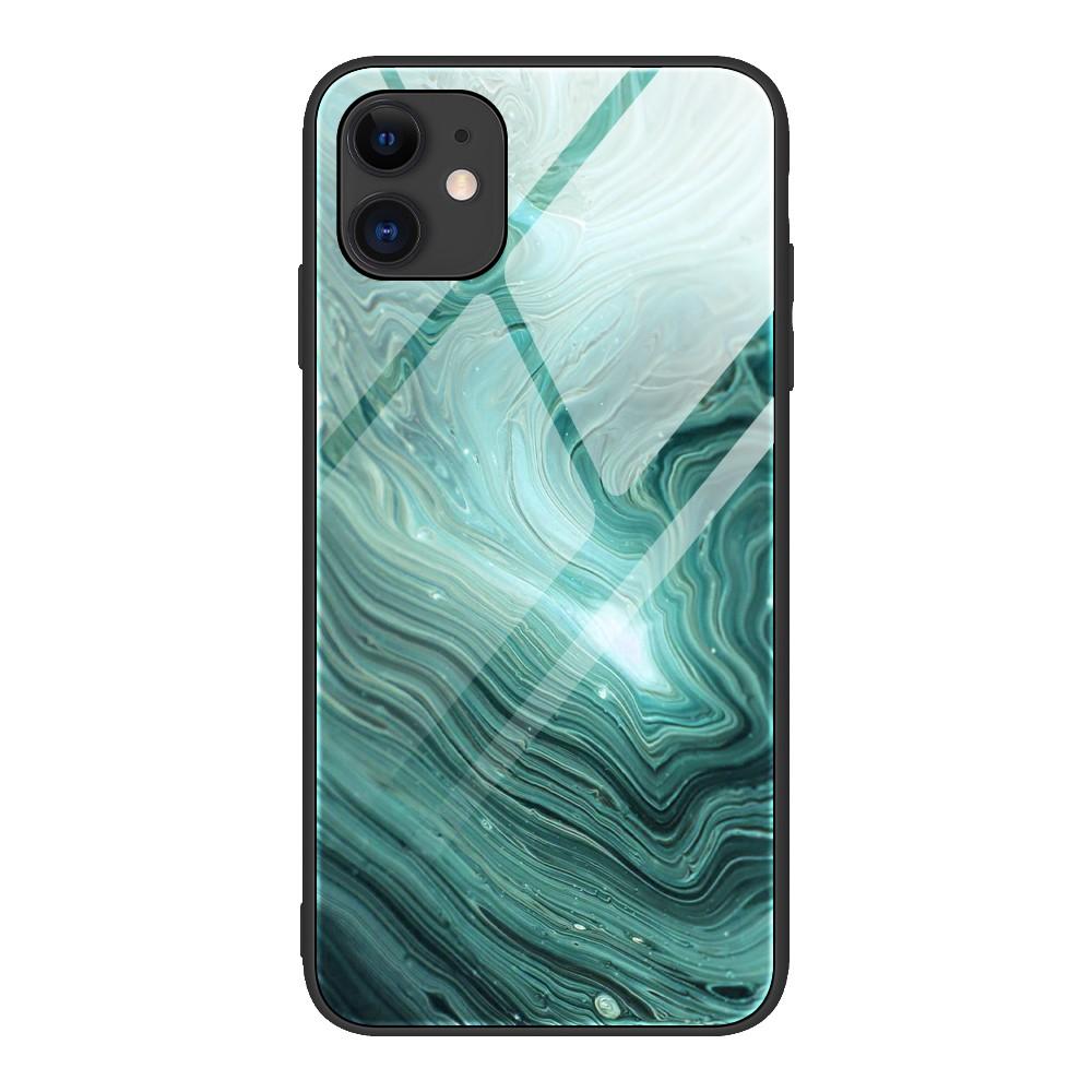 Husa Apple iPhone 12 Mini model Glass Jade, Antisoc, TPU Hybrid, Viceversa Albastru azur