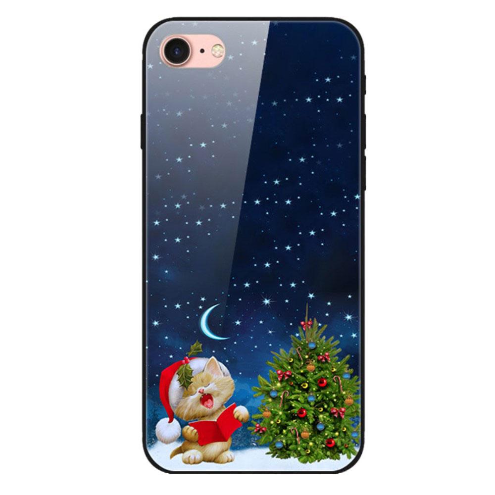 Husa Craciun Apple iPhone SE 2 model Glass Carolling, Antisoc, TPU Hybrid, Viceversa Multicolor