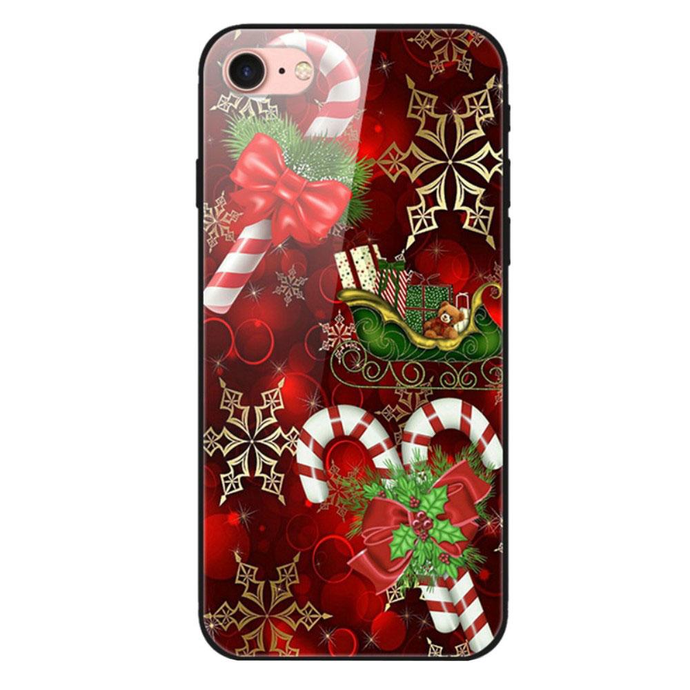 Husa Craciun Apple iPhone SE 2 model Glass Candy Canes, Antisoc, TPU Hybrid, Viceversa Multicolor
