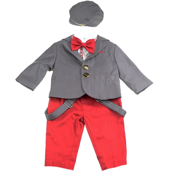 Costum elegant pentru baieti 6 piese Mini Junior CEB-30-80-cm, Multicolor 35997