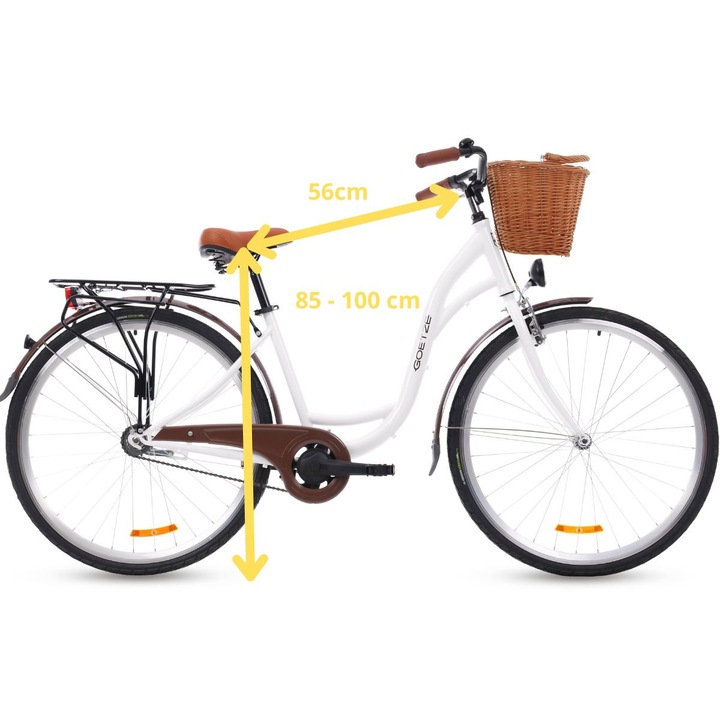 Bелосипед Goetze Eco, 1 скоростен, Kолела 28", 160-185 cm, Бял