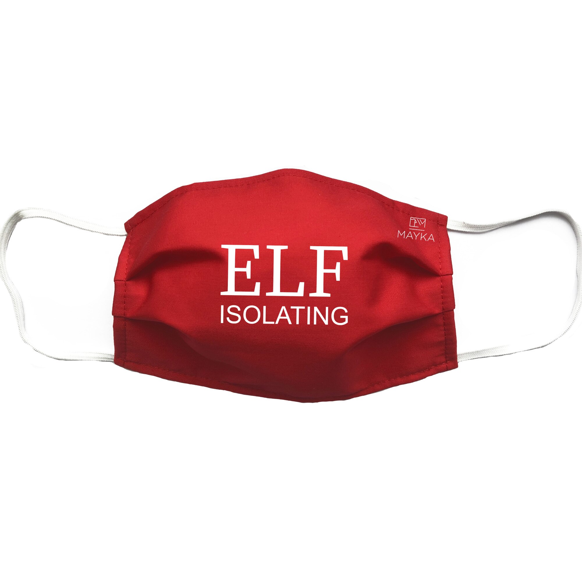 Masca personalizata reutilizabila, pentru Adulti, de Craciun, din material textil, cu imprimeu ”Elf Isolating