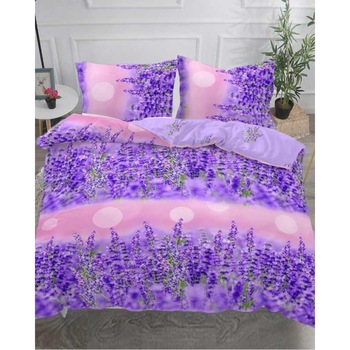 Set Lenjerie Bumbac Satinat Superior, 4 Piese, Pat 2 Persoane, Lilac Set Lenjerie Bumbac Satinat Superior, 4 Piese, Pat 2 Persoane, Lilac