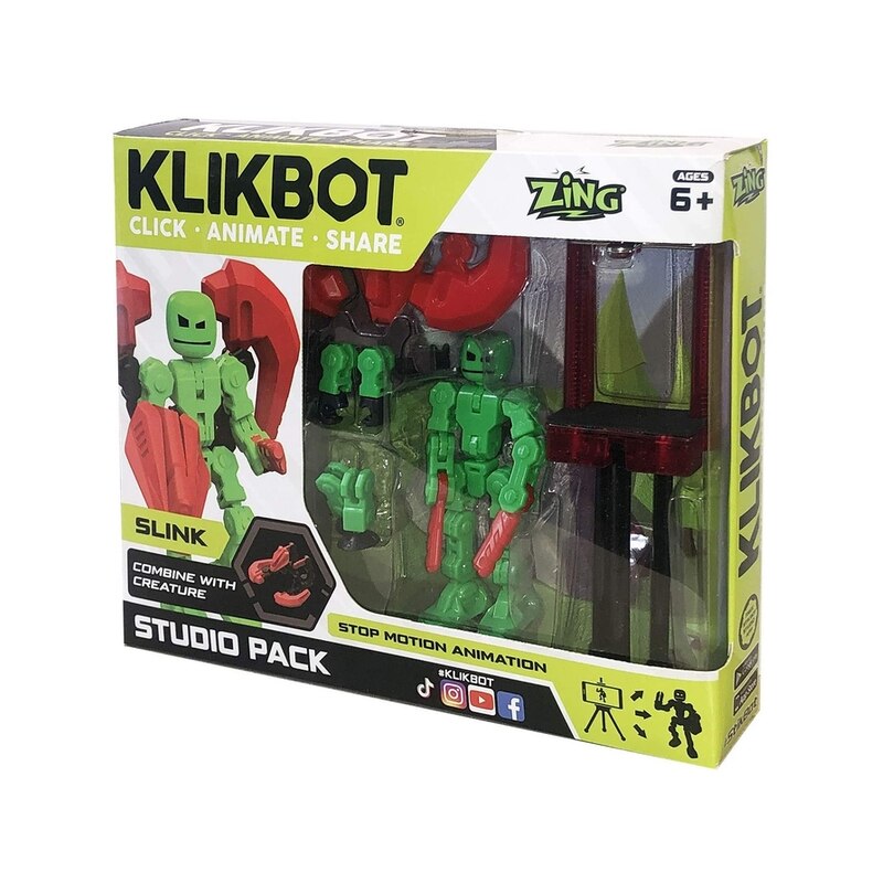 Set Figurina Klikbot Slink cu accesorii, Studio Pack, Multicolor