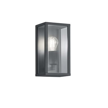 Aplica de perete Well Calabria, exterior, IP44, E27, putere maxima 60W dispersor sticla, material aluminiu, gri inchis vintage Aplica de perete Well Calabria, exterior, IP44, E27, putere maxima 60W dispersor sticla, material aluminiu, gri inchis vintage