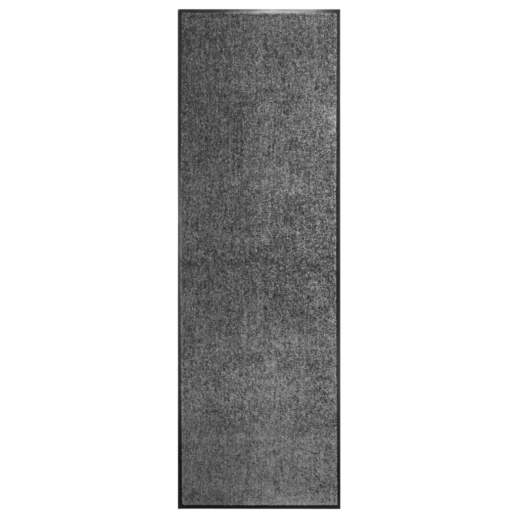 Covoras de usa lavabil, vidaXL, Tesatura, 60 x 180 cm, Antracit
