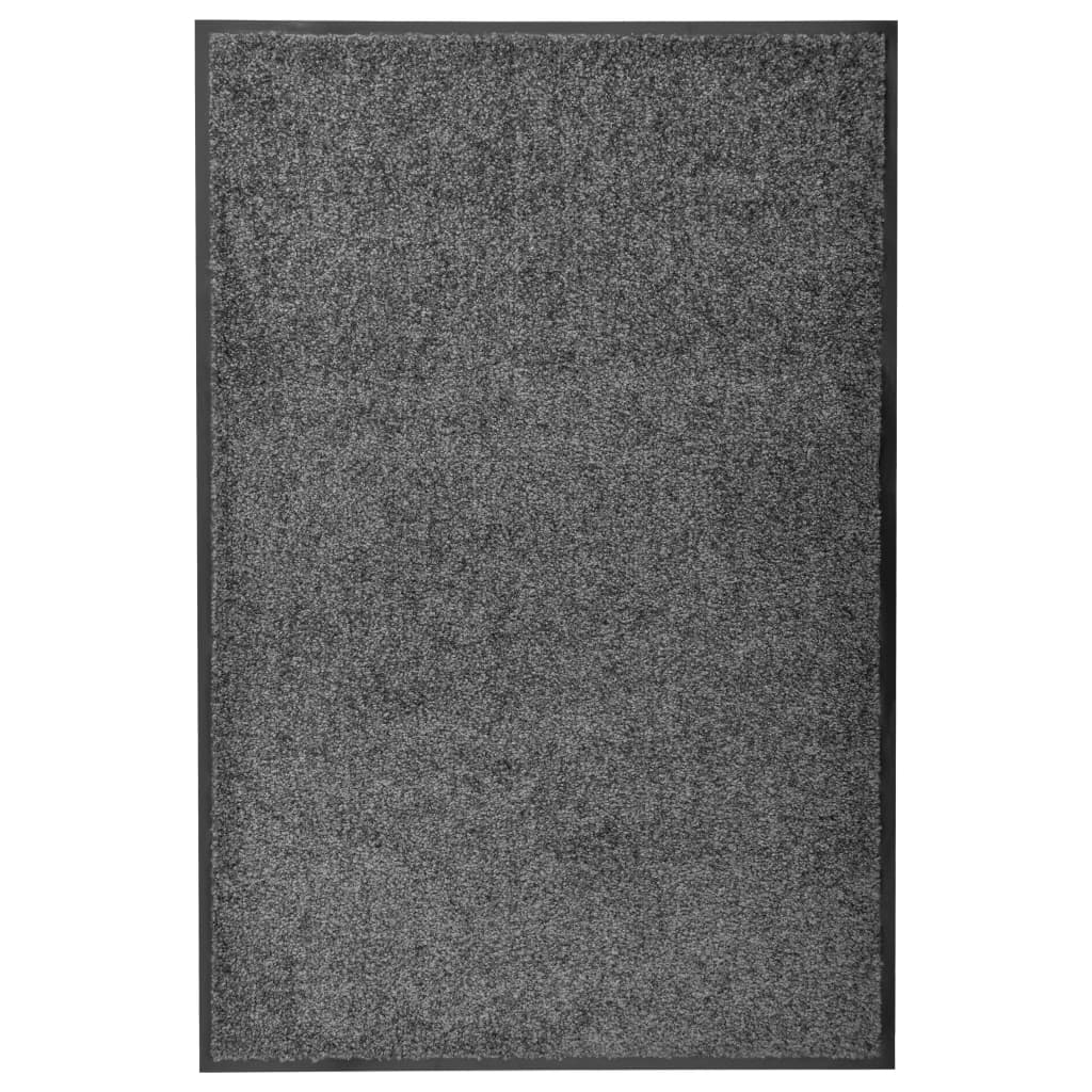 Covoras de usa lavabil, vidaXL, Tesatura, 60 x 90 cm, Antracit
