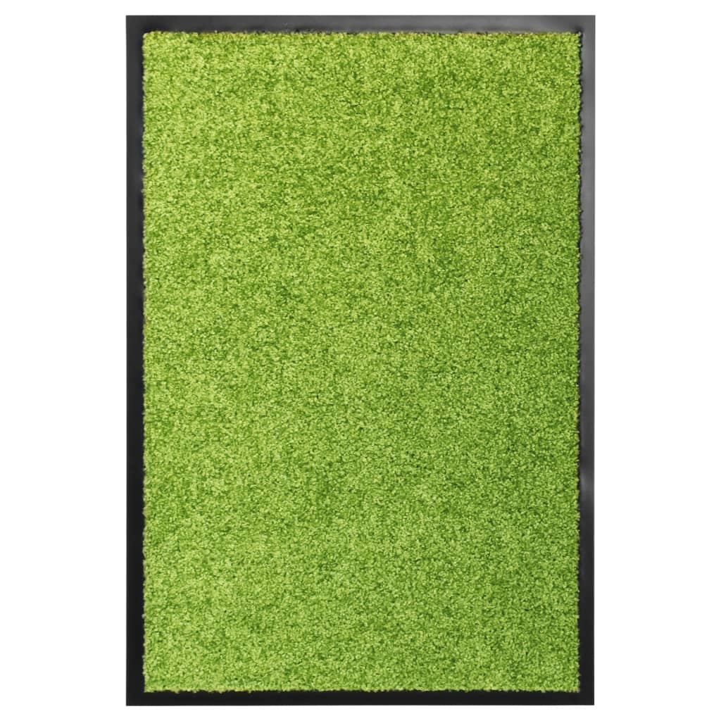 Covoras de usa lavabil, vidaXL, Tesatura, 40 x 60 cm, Verde