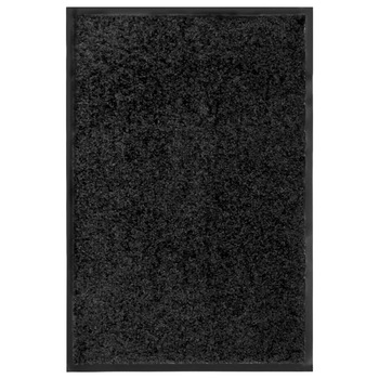 Covoras de usa lavabil, vidaXL, Tesatura, 40 x 60 cm, Negru Covoras de usa lavabil, vidaXL, Tesatura, 40 x 60 cm, Negru
