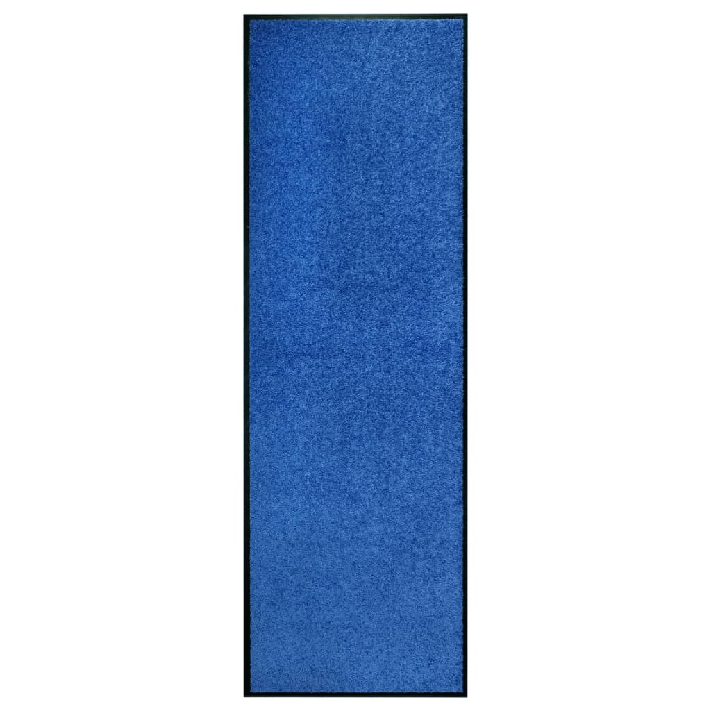 Covoras de usa lavabil, vidaXL, Tesatura, 60 x 180 cm, Albastru