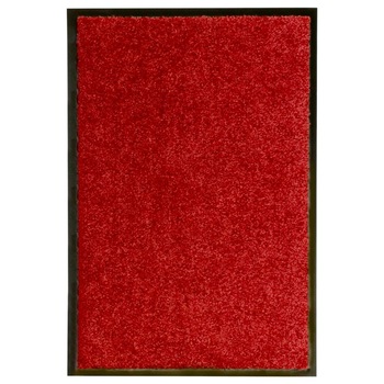 Covoras de usa lavabil, vidaXL, Tesatura, 40 x 60 cm, Rosu Covoras de usa lavabil, vidaXL, Tesatura, 40 x 60 cm, Rosu
