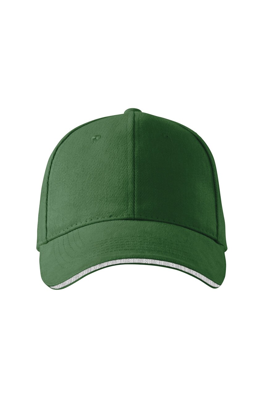 Sapca Malfini unisex, reglabila Sandwich 6P, verde sticla