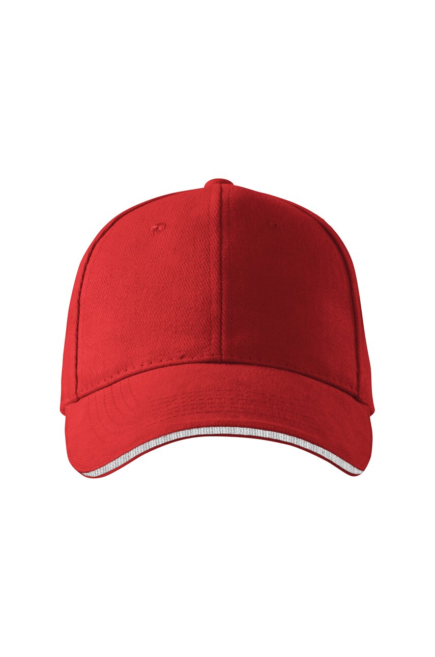 Sapca Malfini unisex, reglabila Sandwich 6P, rosie