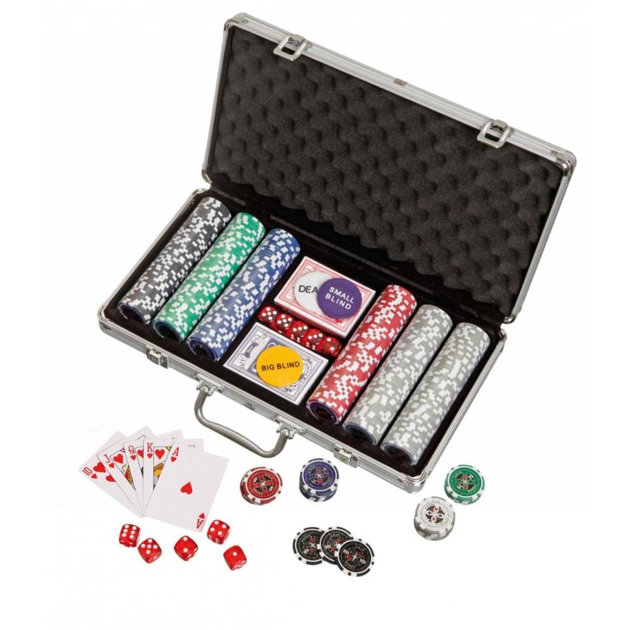 Set Poker, cutie aluminiu, Multicolor, uni