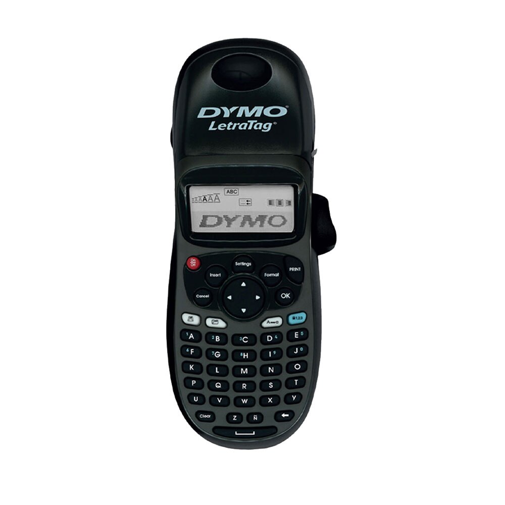 Etichetator Dymo LetraTag LT-100H Plus Black Edition, tastatura ABC, include 1 banda etichete Letratag hartie alba 2125197