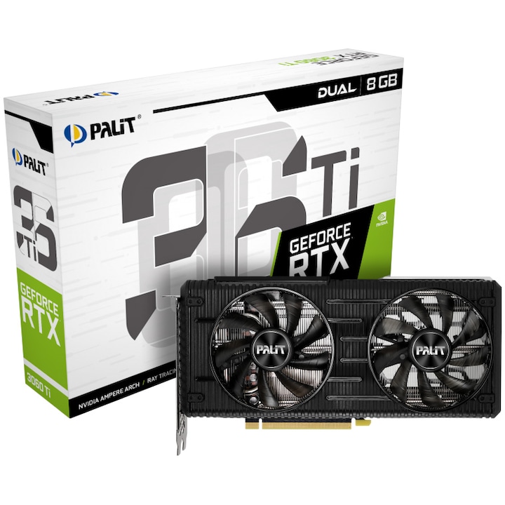 Видео карта Palit GeForce® RTX™ 3060 Ti Dual LHR, 8GB GDDR6, 256-bit