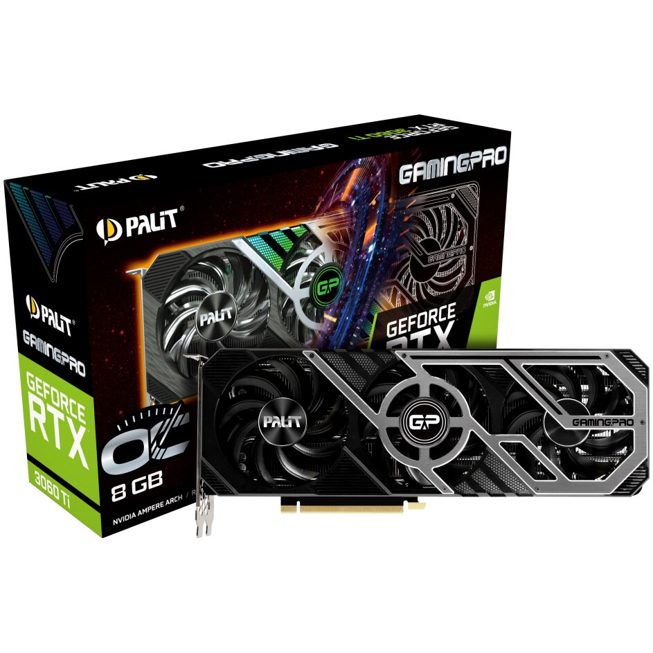 Placa video Palit GeForce® RTX™ 3060 Ti GamingPro OC LHR, 8GB