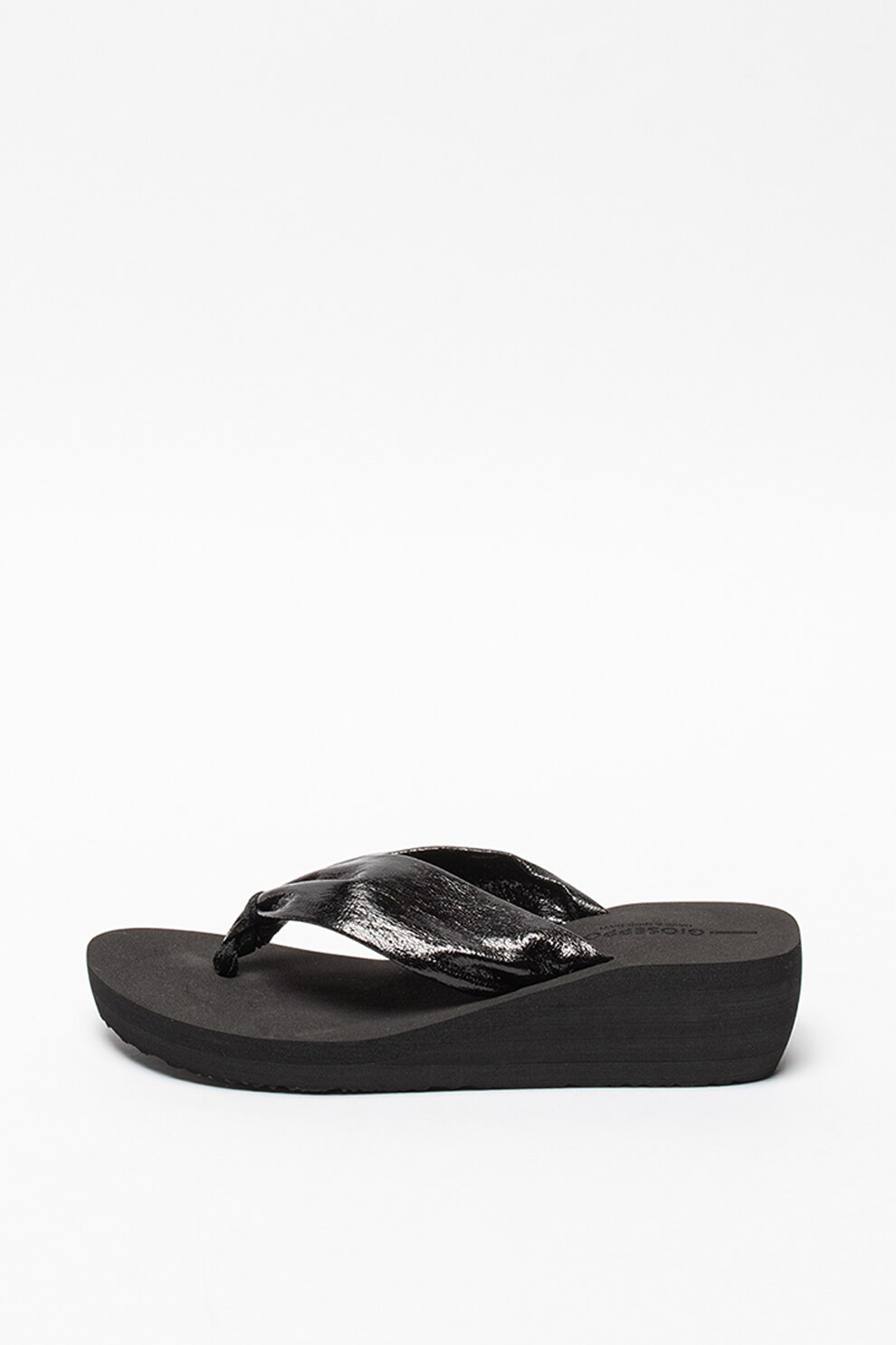 Gioseppo, Papuci flip-flop wedge cu aspect peliculizat Acton