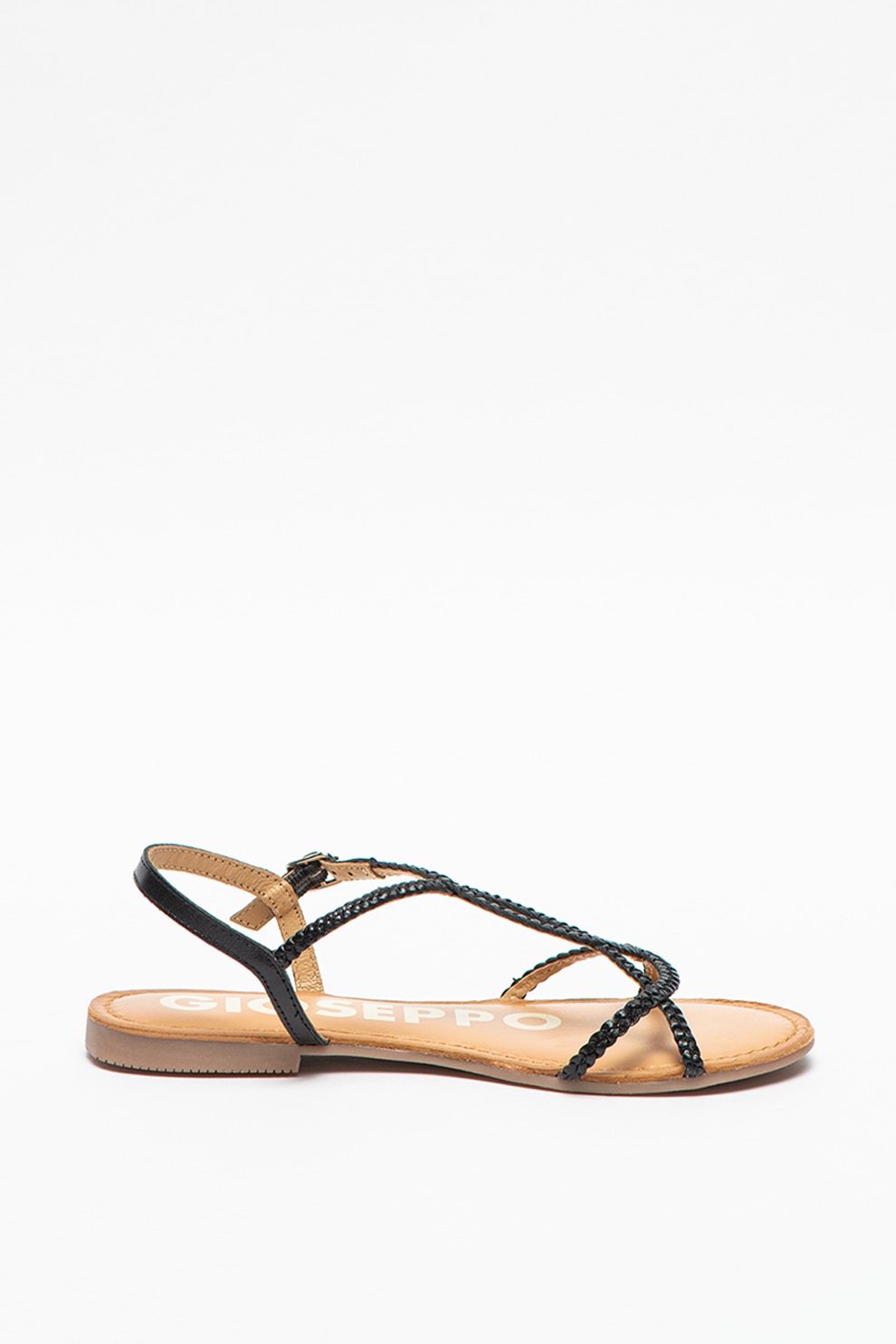 Gioseppo, Sandale de piele cu barete incrucisate Ossian, Negru, 38