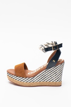 Gioseppo, Sandale wedge cu garnituri de piele intoarsa si piele ecologica Albin, Scortisoara, 38 Gioseppo, Sandale wedge cu garnituri de piele intoarsa si piele ecologica Albin, Scortisoara, 38