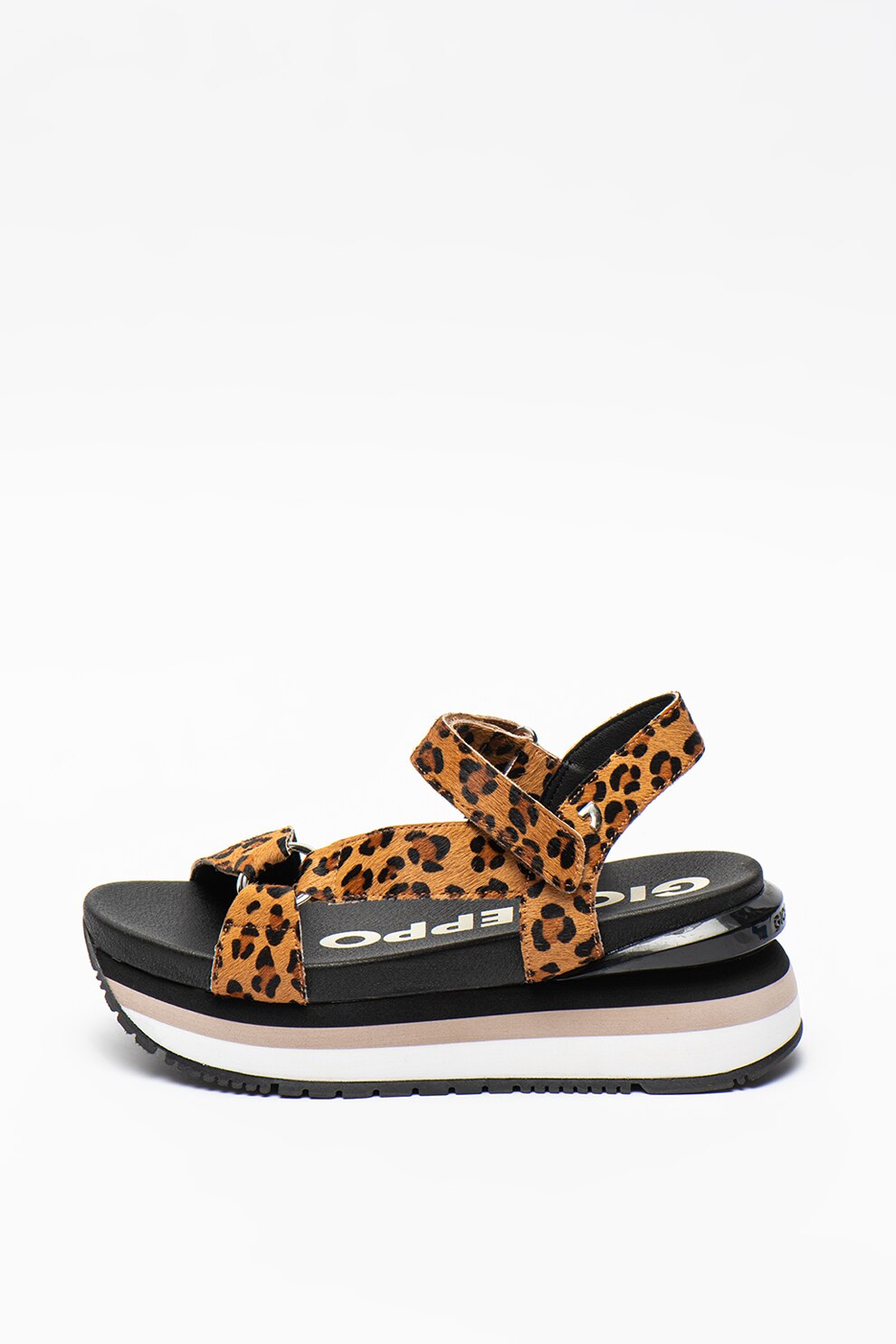 Gioseppo, Sandale flatform de piele cu par scurt Topeka