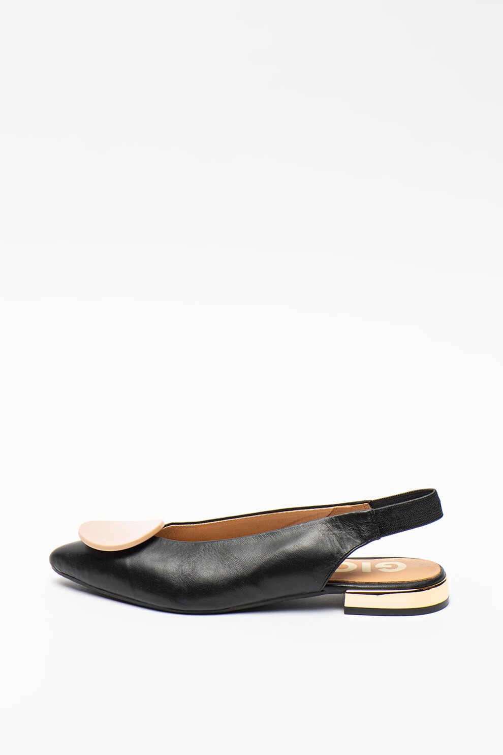 Gioseppo, Balerini de piele Dewey, Negru/Roz piersica, 36