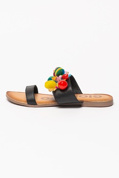 Gioseppo, Papuci din piele Arcadi, Negru/Rosu/Galben, 39 Gioseppo, Papuci din piele Arcadi, Negru/Rosu/Galben, 39