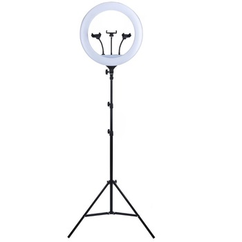 Ring Light LED 46cm, Lampa Circulara, touch control, cu trepied 210cm si suporti de telefon, alimentare 220v Ring Light LED 46cm, Lampa Circulara, touch control, cu trepied 210cm si suporti de telefon, alimentare 220v