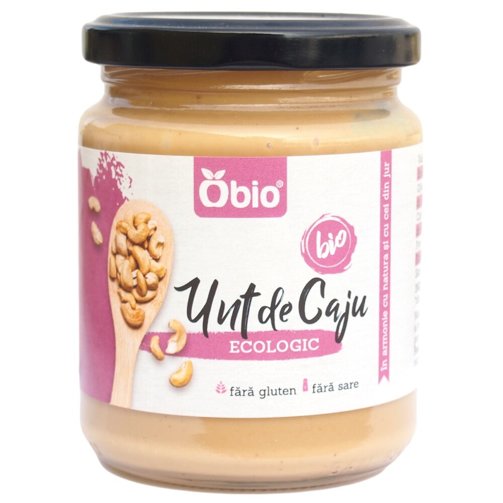 Unt de caju, Obio, bio, fara gluten, fara sare, 250g