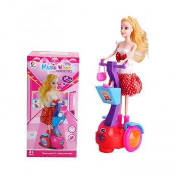 Set papusa cu trotineta electrica , muzica si lumini ,3 piese,29x14 cm Set papusa cu trotineta electrica , muzica si lumini ,3 piese,29x14 cm