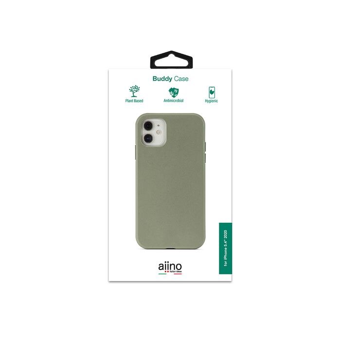 Husa de protectie Aiino Buddy pentru iPhone 12 Mini, Antibacteriana, Masliniu
