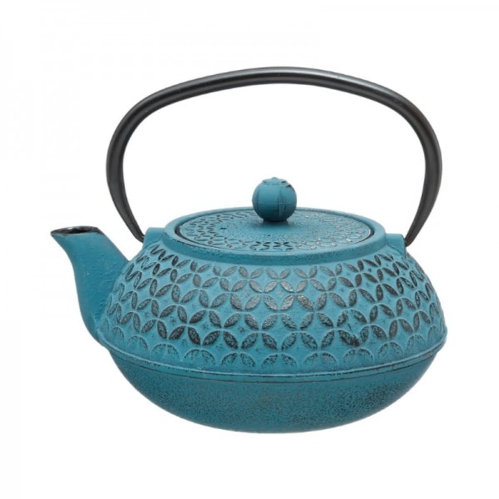 Ceainic din fonta, Floare Albastra, 1 litru