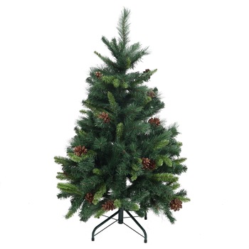 Brad artificial de Craciun, impodobit cu conuri, verde, 316 varfuri, 120 cm Brad artificial de Craciun, impodobit cu conuri, verde, 316 varfuri, 120 cm