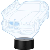 Lampa de veghe LED 3D personalizata cu numar inmatriculare, BMW E36 , 7 culori