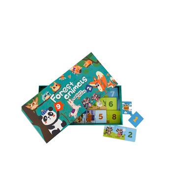 Puzzle 65 piese, cu cifre si animalele din padure, Unitoys Puzzle 65 piese, cu cifre si animalele din padure, Unitoys