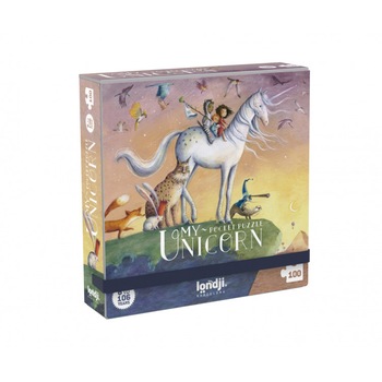 Puzzle micro cu Unicorn 100 piese, Londji Puzzle micro cu Unicorn 100 piese, Londji