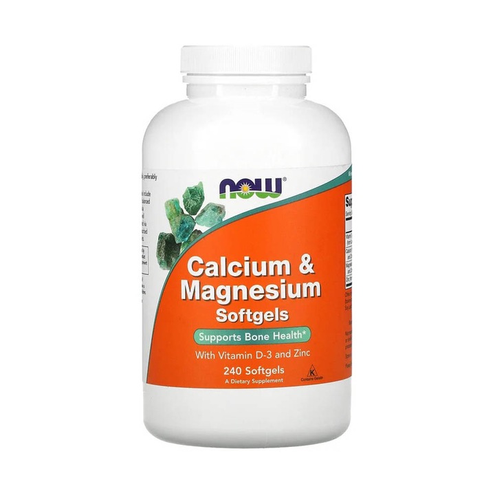 Calcium & Magnesium with Vit D and Zinc, Now Foods, 240 softgels