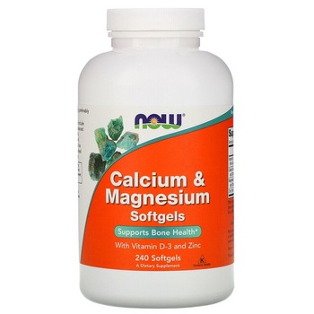 Supliment alimentar Now Foods Calciu, Magneziu cu Vitamina D si Zinc, 240 Capsule Supliment alimentar Now Foods Calciu, Magneziu cu Vitamina D si Zinc, 240 Capsule