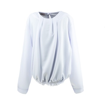 Bluza eleganta cu maneca lunga pentru fete Mini Junior JTNX105, Alb Bluza eleganta cu maneca lunga pentru fete Mini Junior JTNX105, Alb