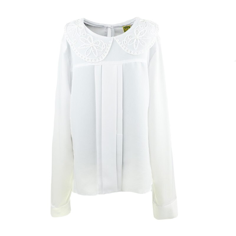 Bluza eleganta cu maneca lunga pentru fete Mini Junior MBH 40, Alb, 128