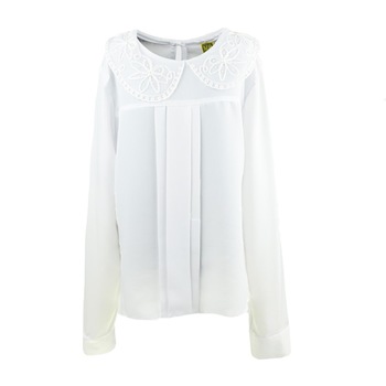 Bluza eleganta cu maneca lunga pentru fete Mini Junior MBH 40, Alb, 128 Bluza eleganta cu maneca lunga pentru fete Mini Junior MBH 40, Alb, 128