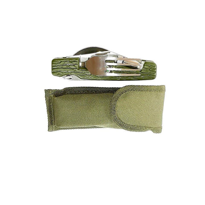 Briceag Huntsman multifunctional, 9 functii, husa, verde