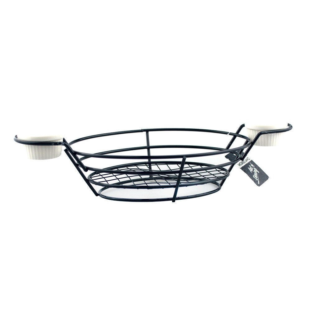 Set sevire cartofi prajiti RAKI 32x15x6cm cos cu 2 boluri sos