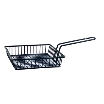 Cos dreptunghiular RAKI servire cartofi prajiti 16x10x5cm cu maner negru Cos dreptunghiular RAKI servire cartofi prajiti 16x10x5cm cu maner negru