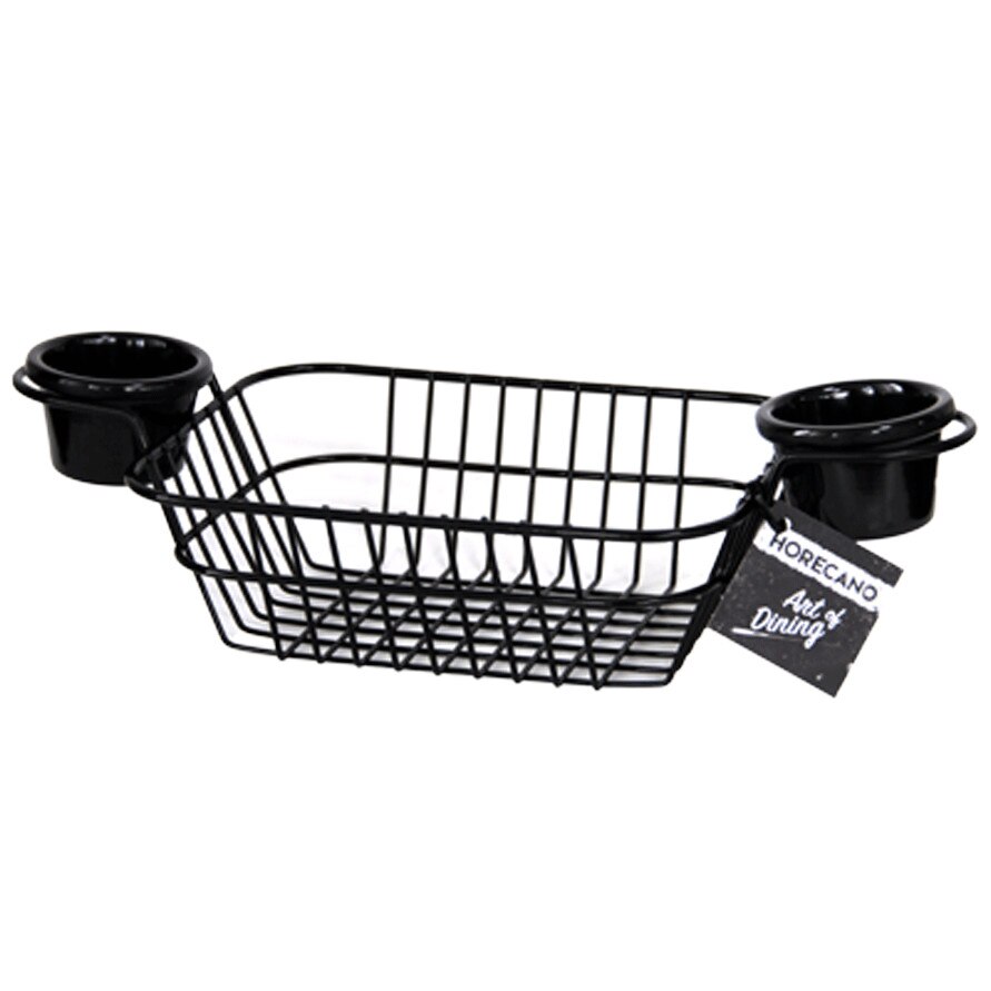 Set sevire cartofi prajiti RAKI 20x15x7cm cos dreptunghiular cu 2 boluri sos