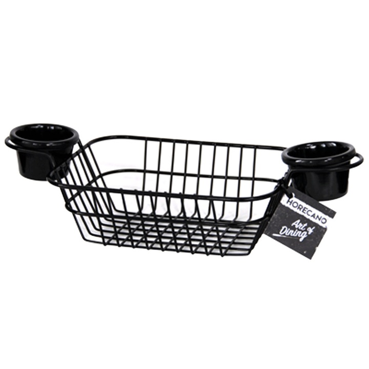 Set sevire cartofi prajiti RAKI 20x15x7cm cos dreptunghiular cu 2 boluri sos