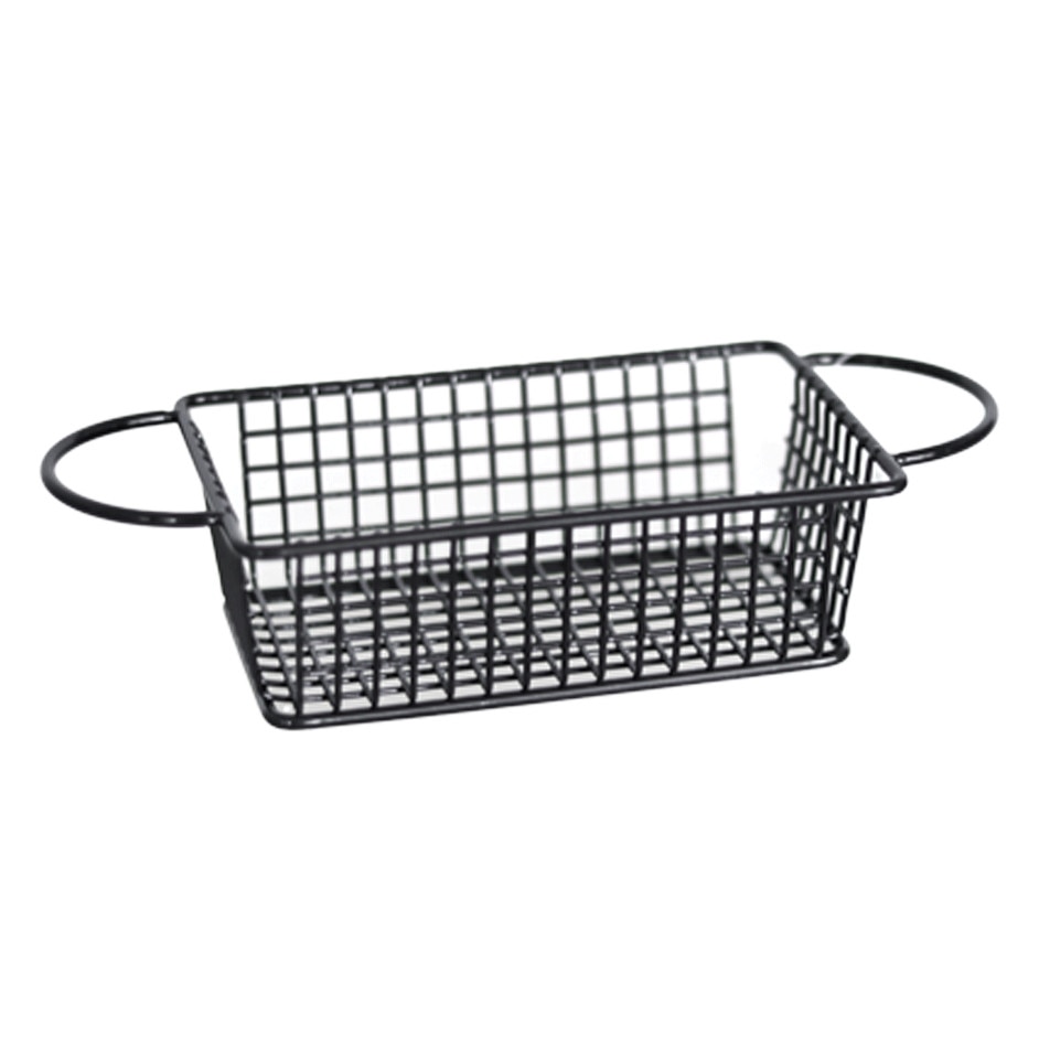 Cos dreptunghiular servire cartofi prajiti RAKI 16x10x5cm cu manere negru