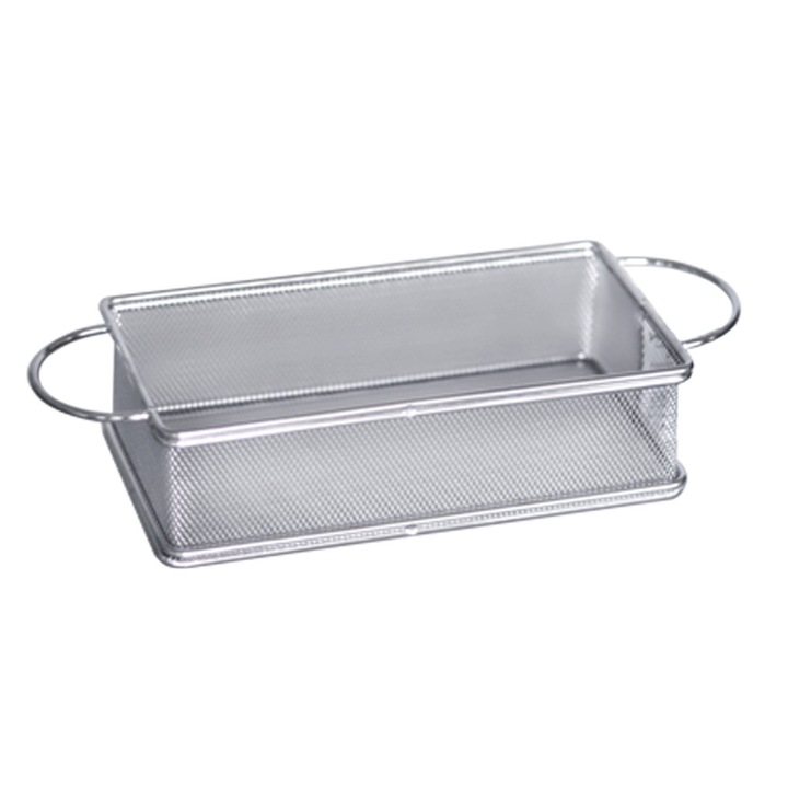 Cos dreptunghiular servire cartofi prajiti RAKI 21x11x6cm cu 2 manere crom