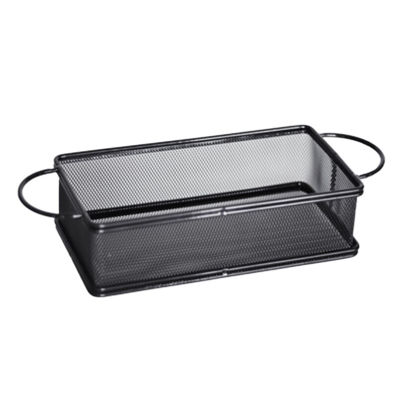 Cos dreptunghiular servire cartofi prajiti RAKI 21x11x6cm cu 2 manere negru