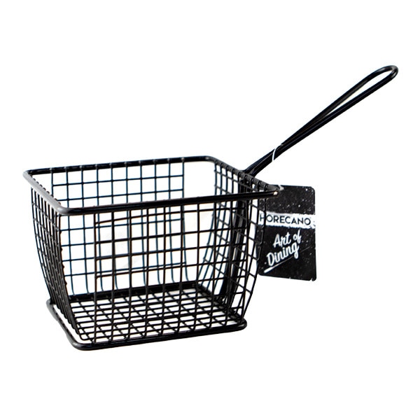 Cosulet servire cartofi prajiti,cnacks RAKI 12x10x8cm cu maner negru